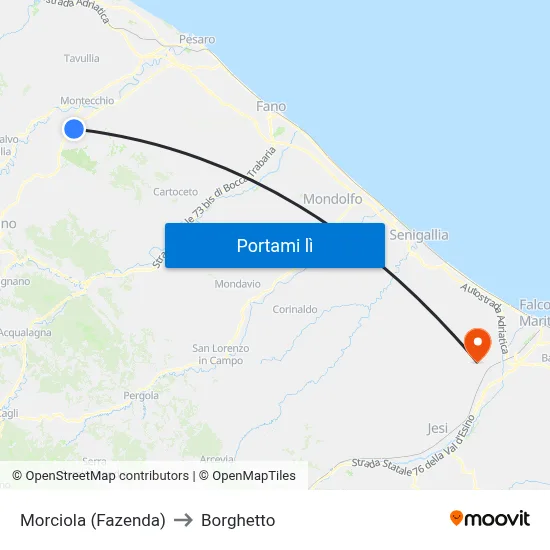Morciola (Fazenda) to Borghetto map