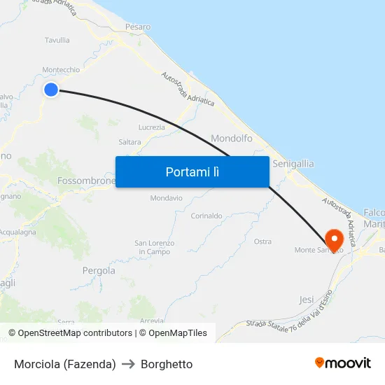 Morciola (Fazenda) to Borghetto map