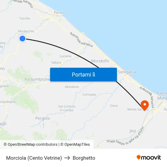 Morciola (Cento Vetrine) to Borghetto map