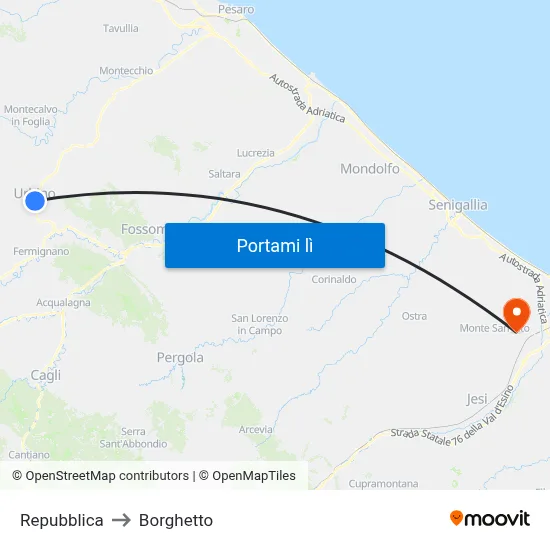 Repubblica to Borghetto map