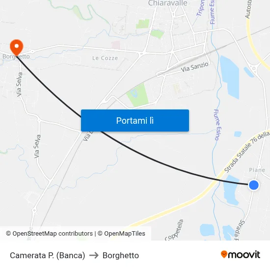 Camerata P. (Banca) to Borghetto map