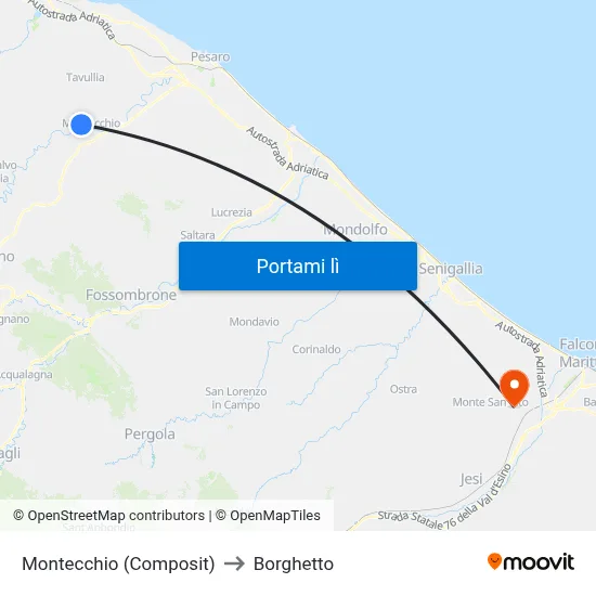 Montecchio (Composit) to Borghetto map