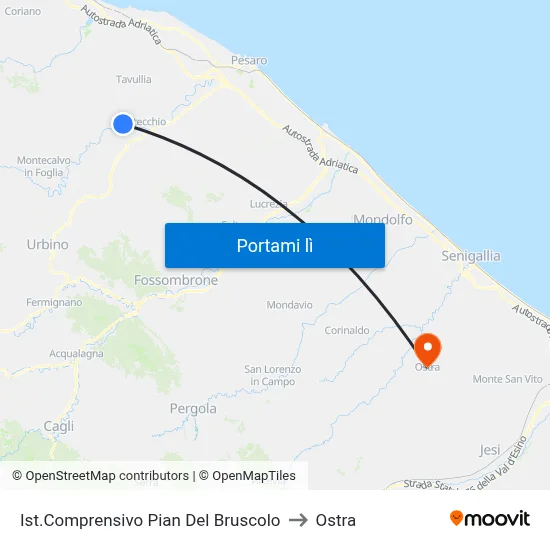Ist.Comprensivo Pian Del Bruscolo to Ostra map