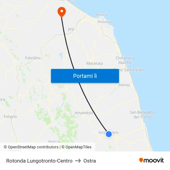 Rotonda Lungotronto-Centro to Ostra map
