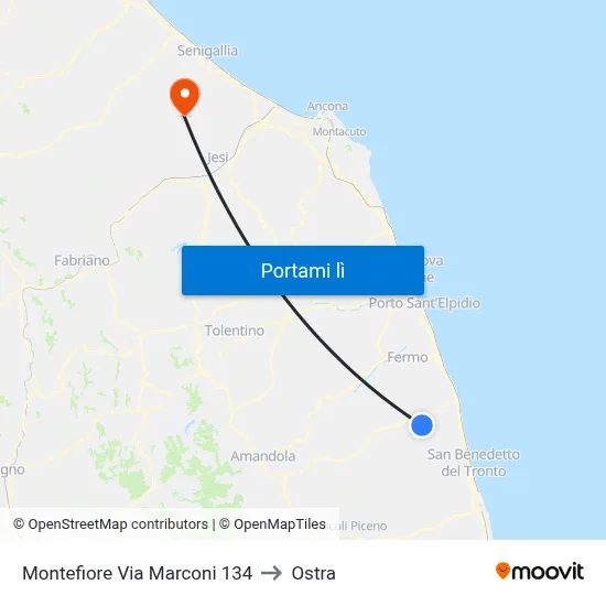 Montefiore Via Marconi 134 to Ostra map
