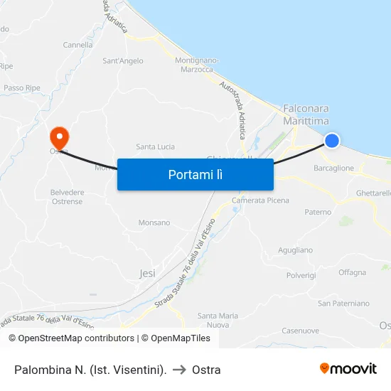 Palombina N. (Ist. Visentini). to Ostra map