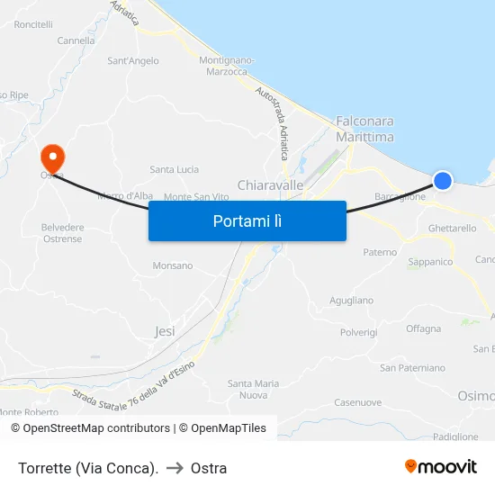 Torrette (Via Conca). to Ostra map