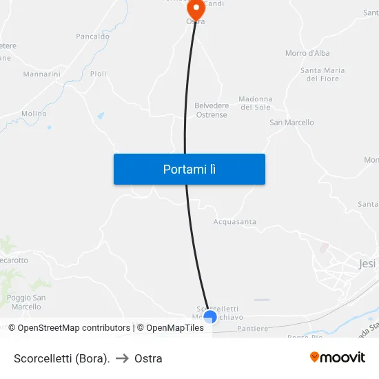 Scorcelletti (Bora). to Ostra map