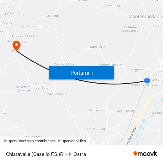 Chiaravalle (Casello F.S.)R to Ostra map