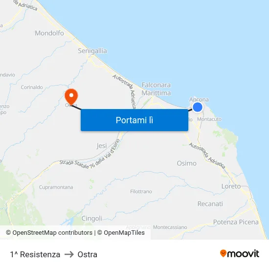 1^ Resistenza to Ostra map