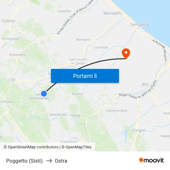 Poggetto (Sisti). to Ostra map