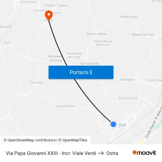 Via Papa Giovanni XXIII - Incr. Viale Verdi to Ostra map