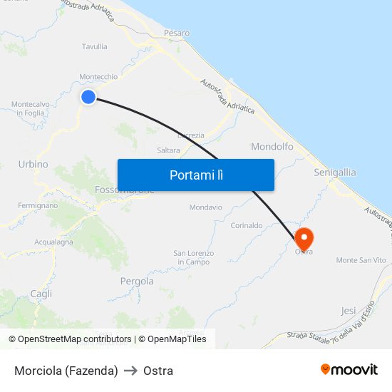 Morciola (Fazenda) to Ostra map