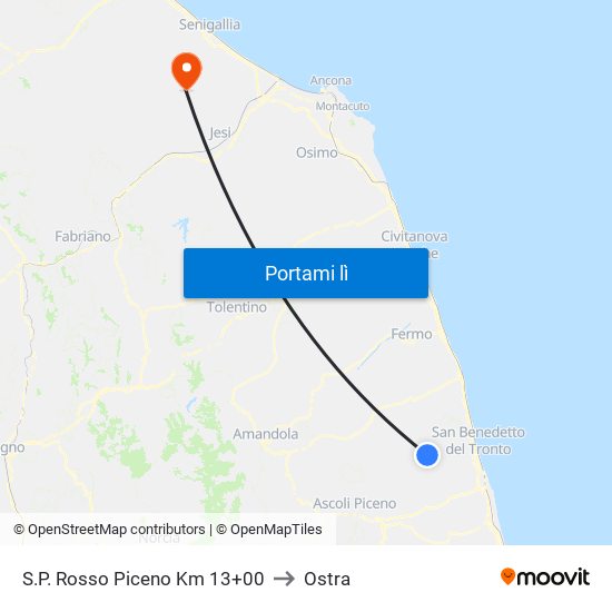 S.P. Rosso Piceno Km 13+00 to Ostra map