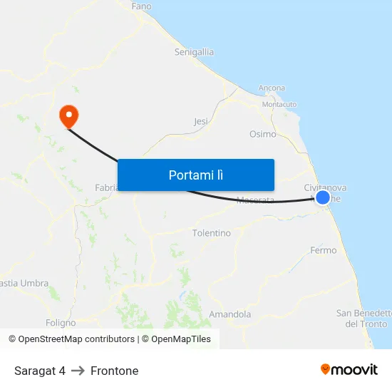 Saragat 4 to Frontone map