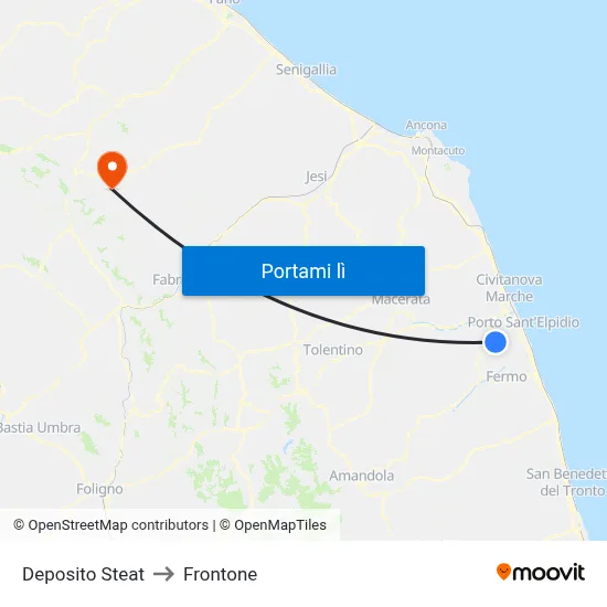 Deposito Steat to Frontone map