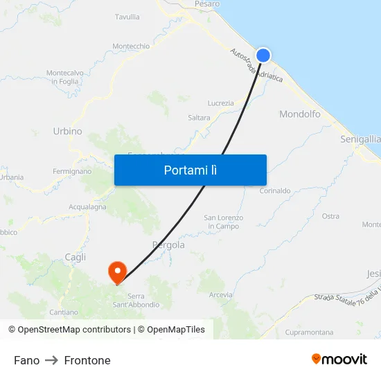 Fano to Frontone map