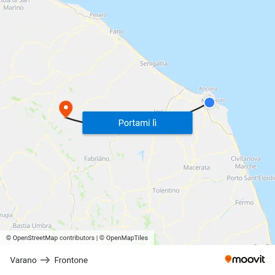 Varano to Frontone map