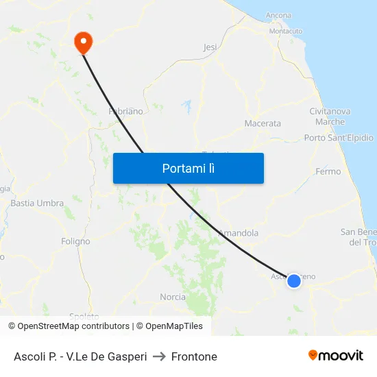 Ascoli P. - V.Le De Gasperi to Frontone map