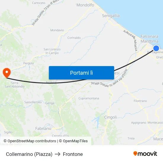Collemarino (Piazza) to Frontone map