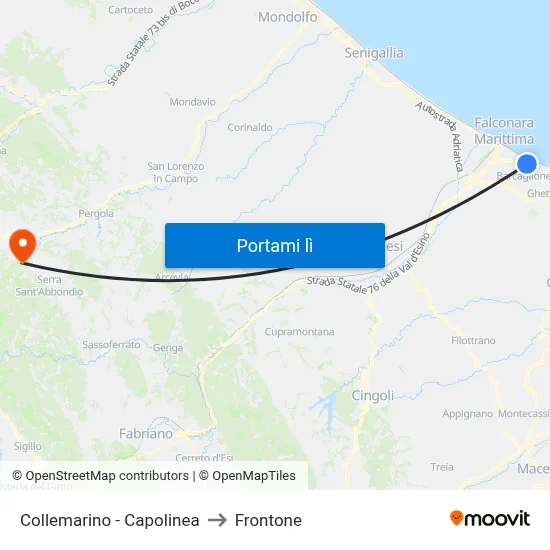 Collemarino - Capolinea to Frontone map