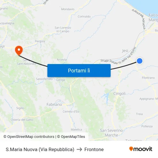 S.Maria Nuova (Via Repubblica) to Frontone map