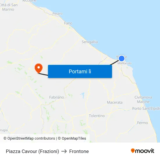 Piazza Cavour (Frazioni) to Frontone map
