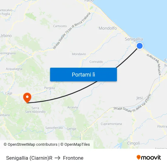 Senigallia (Ciarnin)R to Frontone map