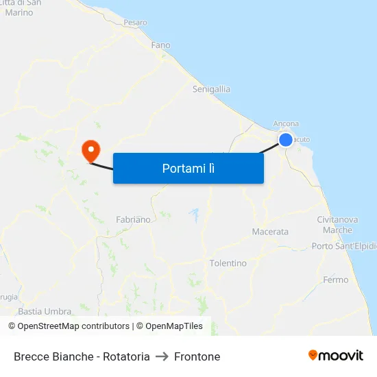 Brecce Bianche - Rotatoria to Frontone map