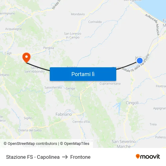Stazione FS - Capolinea to Frontone map