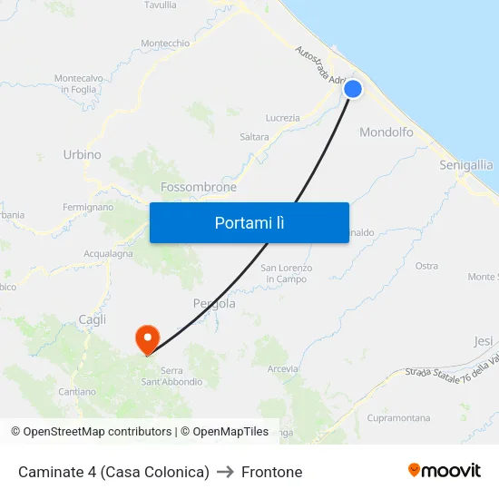 Caminate 4 (Casa Colonica) to Frontone map