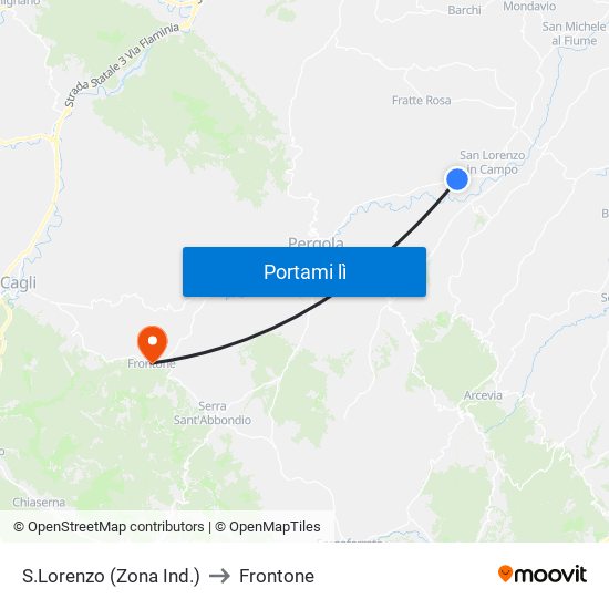 S.Lorenzo (Zona Ind.) to Frontone map