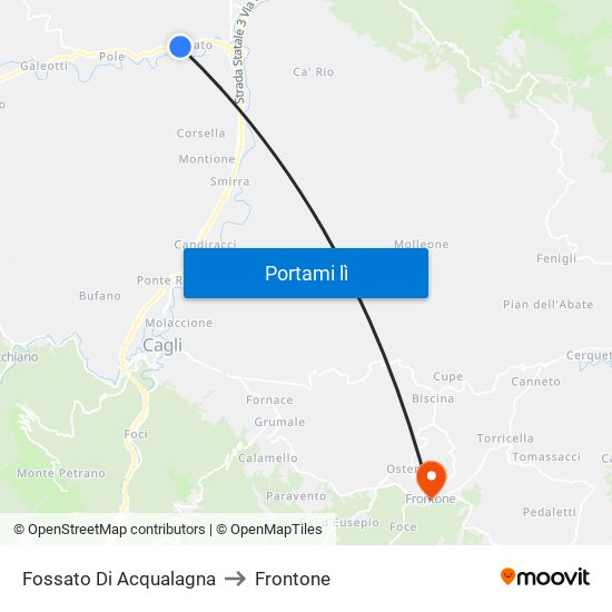Fossato Di Acqualagna to Frontone map