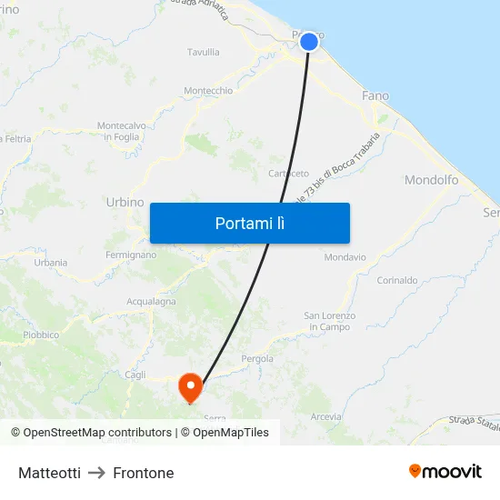 Matteotti to Frontone map