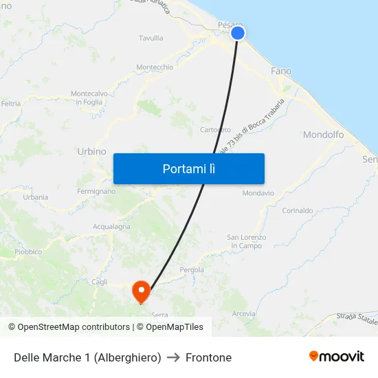 Delle Marche 1 (Alberghiero) to Frontone map