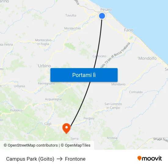 Campus Park (Goito) to Frontone map