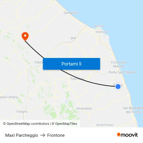 Maxi Parcheggio to Frontone map