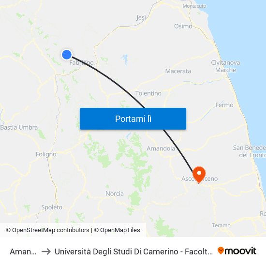 Amandole to Università Degli Studi Di Camerino - Facoltà Di Architettura map