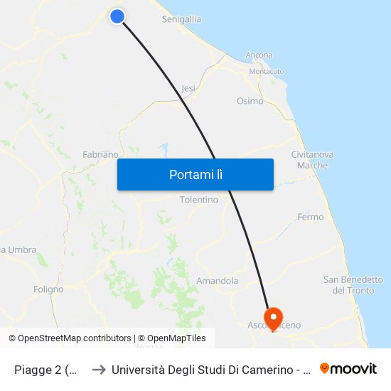 Piagge 2 (Municipio) to Università Degli Studi Di Camerino - Facoltà Di Architettura map