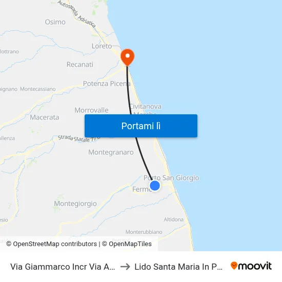 Via Giammarco Incr Via Abruzzo to Lido Santa Maria In Potenza map