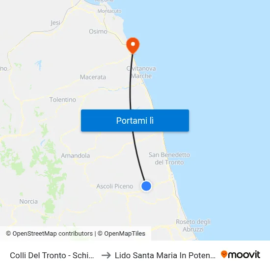 Colli Del Tronto - Schiavi to Lido Santa Maria In Potenza map