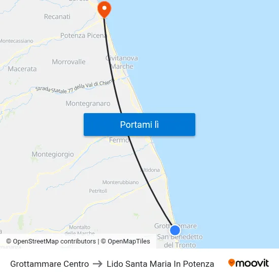Grottammare Centro to Lido Santa Maria In Potenza map