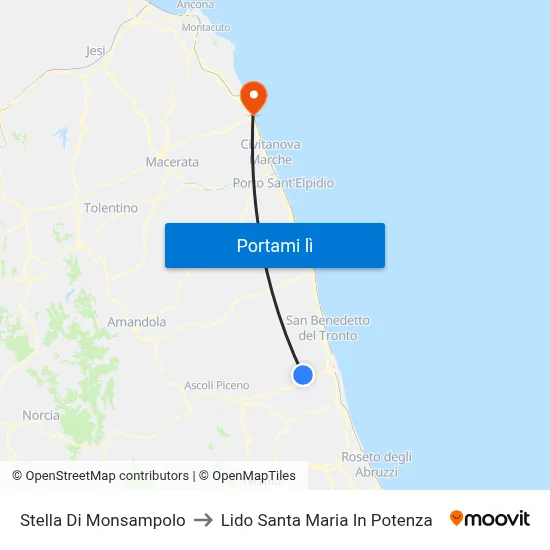 Stella Di Monsampolo to Lido Santa Maria In Potenza map
