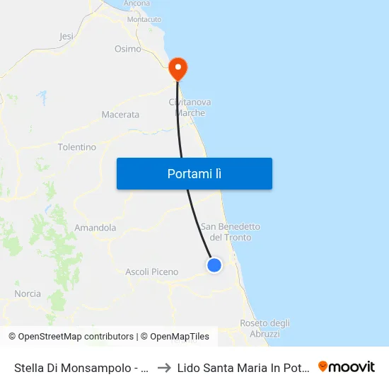 Stella Di Monsampolo - Binni to Lido Santa Maria In Potenza map