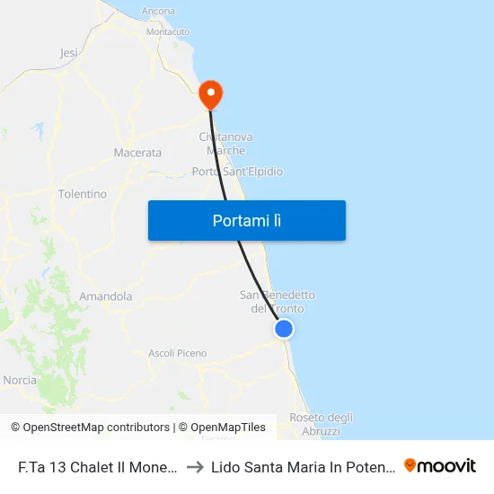 F.Ta 13 Chalet Il Monello to Lido Santa Maria In Potenza map
