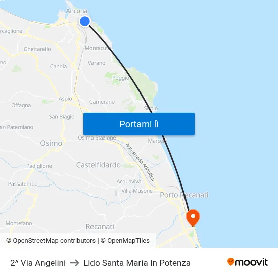 2^ Via  Angelini to Lido Santa Maria In Potenza map