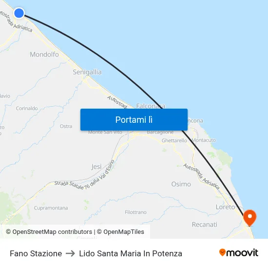 Fano Stazione to Lido Santa Maria In Potenza map