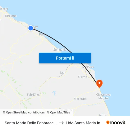 Santa Maria Delle Fabbrecce (Stallo B) to Lido Santa Maria In Potenza map