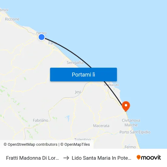 Fratti Madonna Di Loreto to Lido Santa Maria In Potenza map