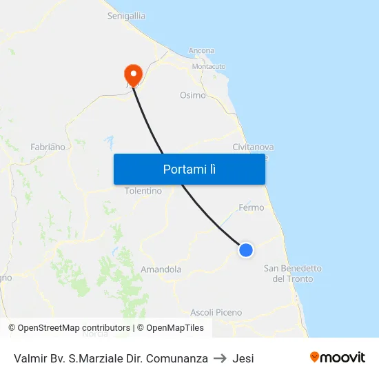 Valmir Bv. S.Marziale Dir. Comunanza to Jesi map